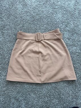 Sugarlips Tan Belted Mini Skirt High Waist A-Line NWT Size L